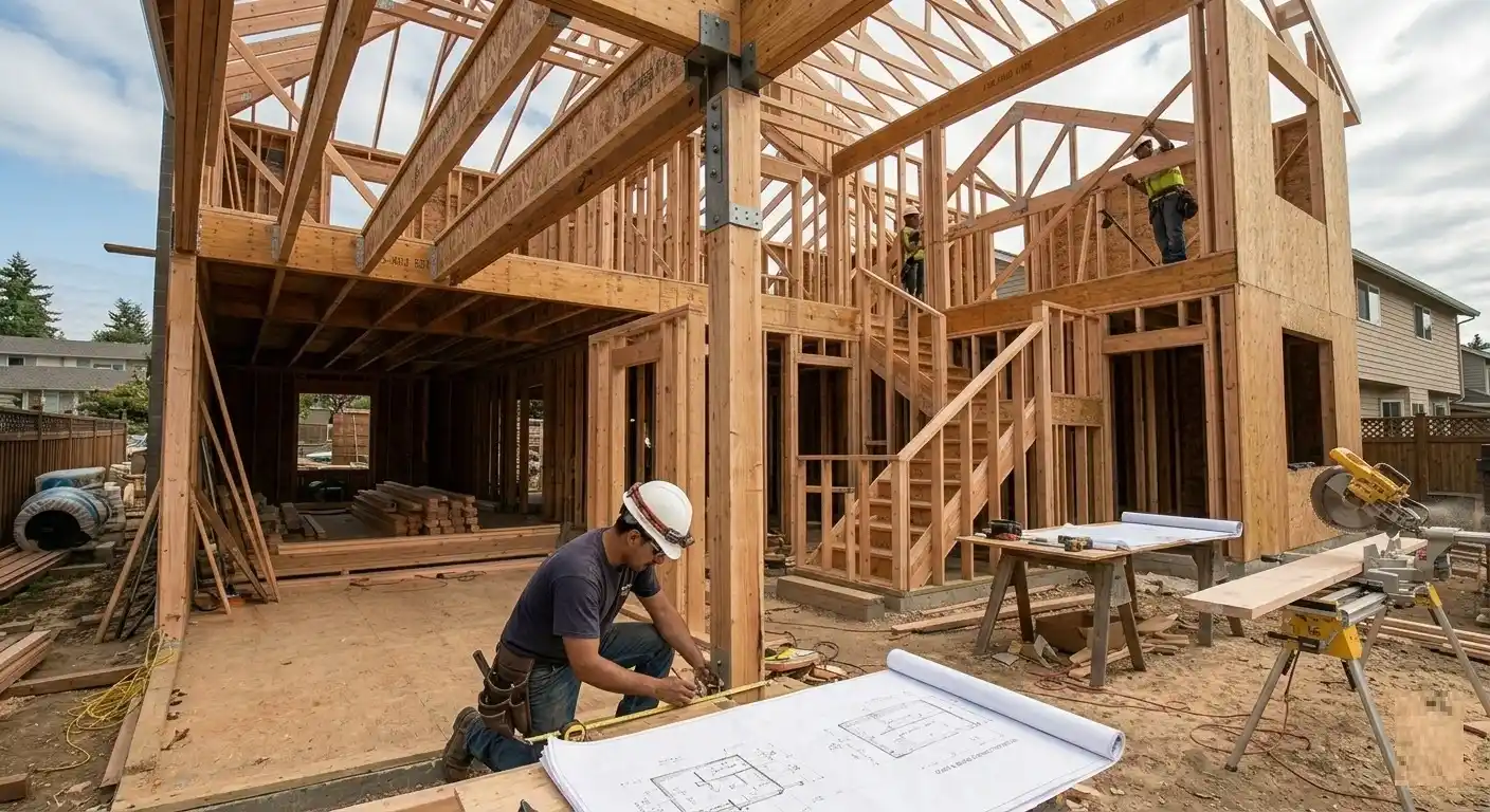 Couple reviewing home remodeling plans